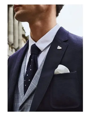 威可多vicutu商务男士羊毛单西服修身深蓝色纯羊毛外套