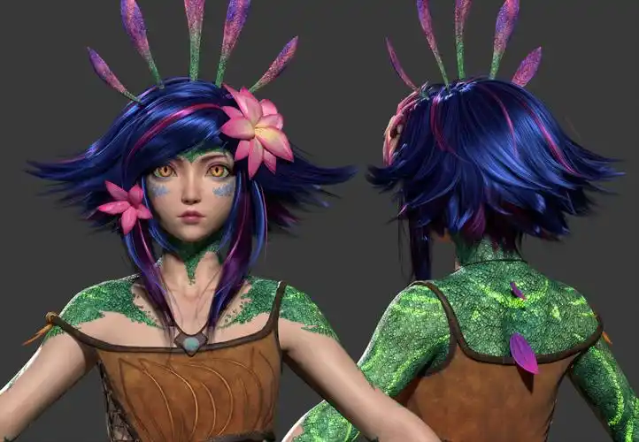 英雄联盟万花通灵—妮蔻(美国3d角色设计师ama ro)