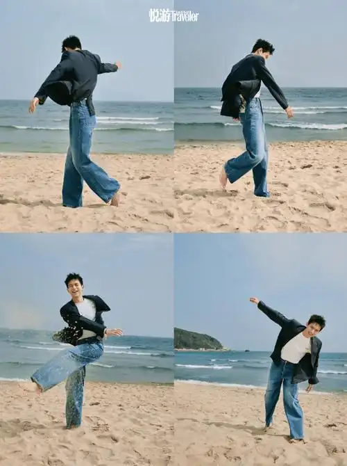 原创李现登悦游六月刊海边封面随风逐浪少年感满满