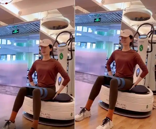 江疏影素颜健身表情痛苦!