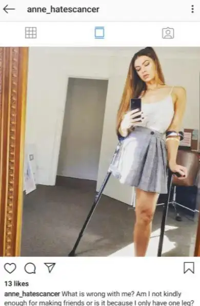 截肢女模特晒美照网友千方百计质疑肯定是p掉腿骗赞