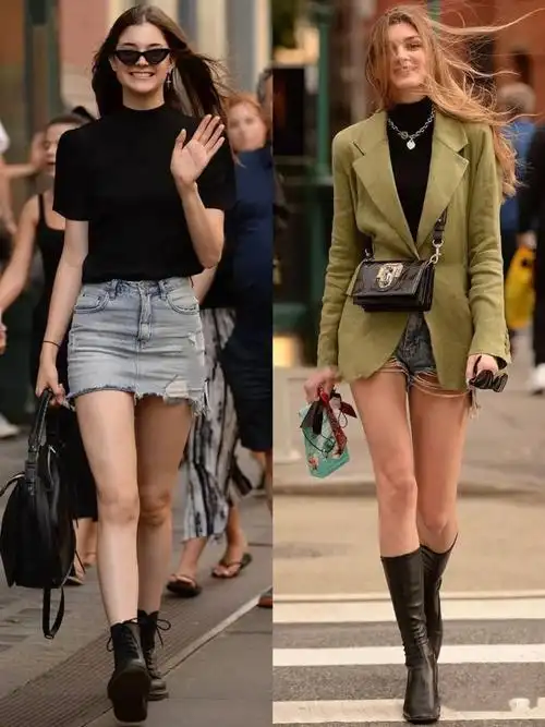 纽约街头酷女孩的美式穿搭潮流帅气又有个性上身又美又飒