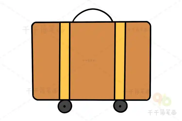 形状变变变 用长方形画行李箱_神奇画简笔画