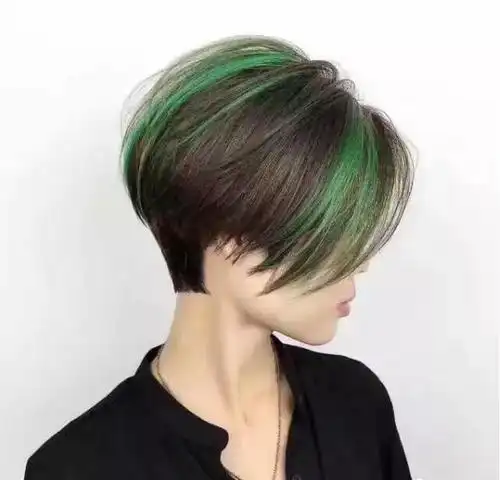 短发 染了颜色你会更美,挑染发型