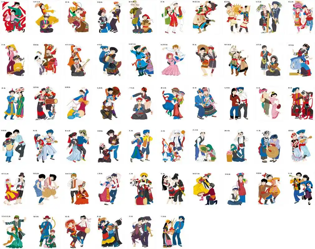 56个民族素材图(全)