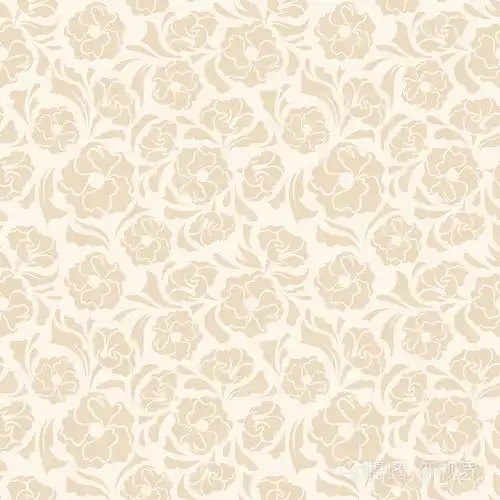 无缝的米色花图案.矢量插画