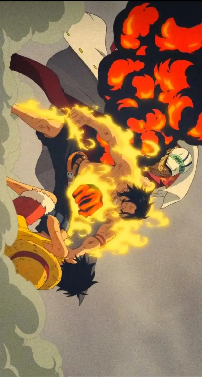 海贼王 #路飞 #火拳艾斯 #顶上战争#送你一张壁纸  - 抖音