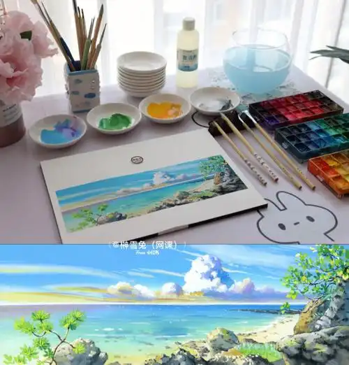 中的插图颜料  nicker不透明水彩#不透明水彩  #水彩  #画画的日常