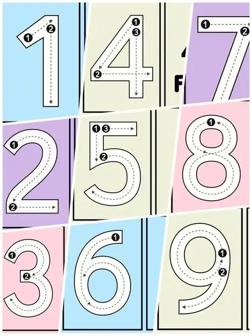 可下载打印数学启蒙数字描红控笔早教游戏