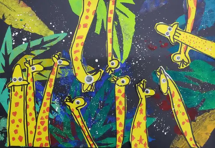 云羽画苑暑期创意美术集训 第一画《可爱的长颈鹿》