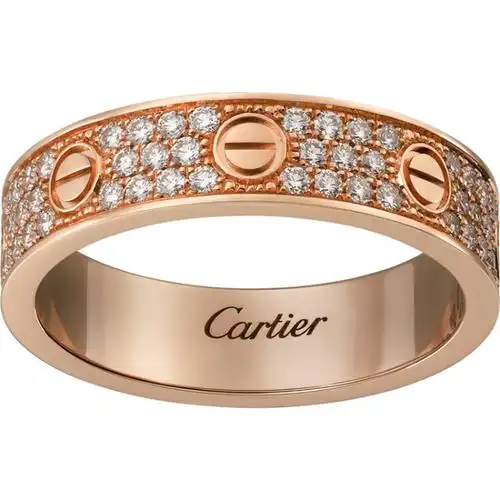 全球购卡地亚(cartier)love戒指18k玫瑰金 钻石b4085800 59
