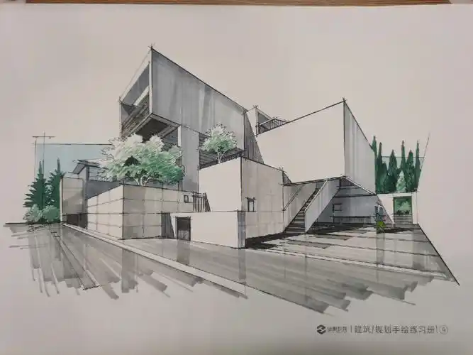 建筑手绘效果图上色步骤
