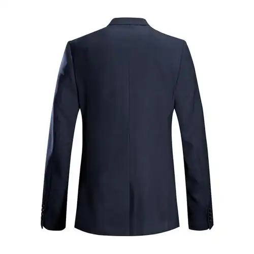 太平鸟男装韩版修身时尚藏蓝色西装男套西便西潮