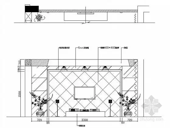 [资料]高档客厅 家居装修设计立面图