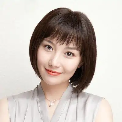 中老年短发真发bobo头短直发时尚波波妈妈头套圆脸整顶假发