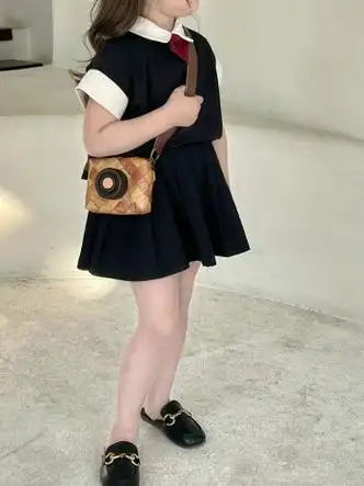 卡米班女童半身裙夏季儿童短裙210岁小女孩裙洋气百搭学院风百褶裙潮