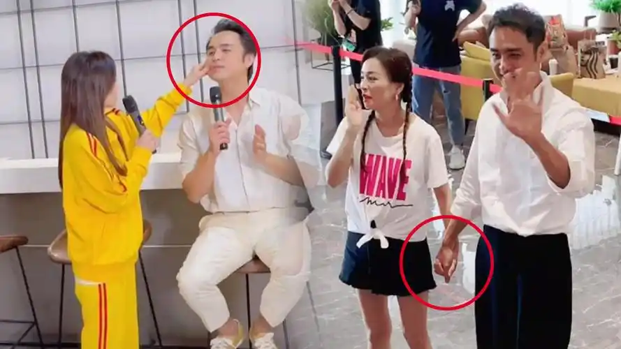 张庭与明道互动举止过于亲密被网友吐槽手捏脸蛋丝毫不避嫌