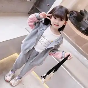 女童休闲时髦套装儿童长袖上衣裤子两件套宝宝洋气3二三6岁春秋款