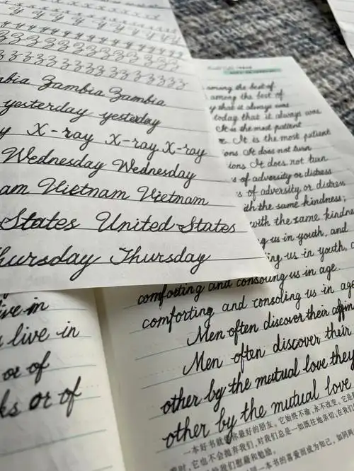 圆体描红与临摹#手写花体英文  #英文花体字  #英文字母  #手写英文