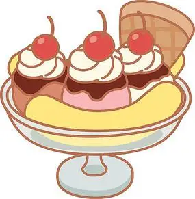 点心蛋糕奶油樱桃华夫饼美味美食卡通元素