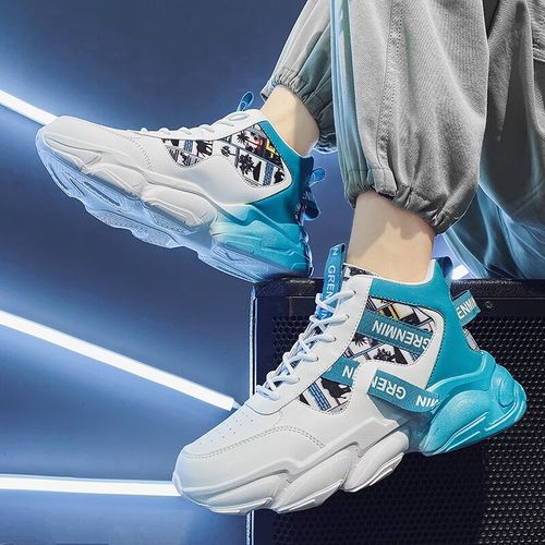 秋冬季高帮休闲鞋男鞋秋冬款透气高中生运动鞋男生鞋子潮流百搭厚底