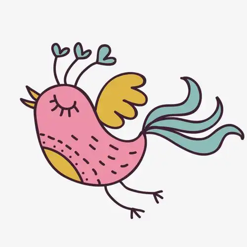 矢量手绘卡通爱情鸟