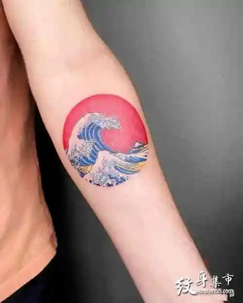 海浪纹身手稿图案