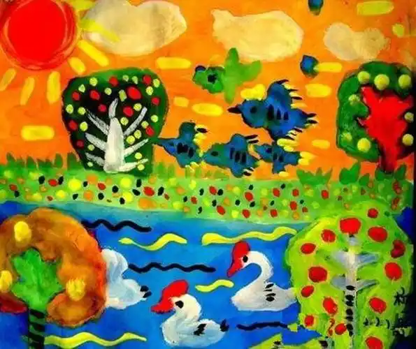 一幅美丽的水粉画 美丽又简单的水粉画