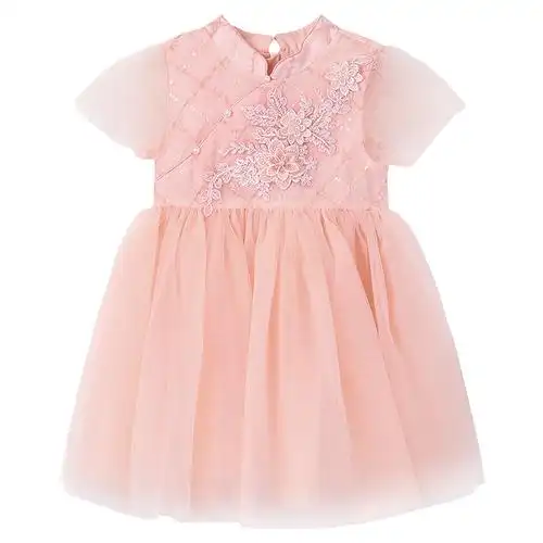 陈大猪l妈女童连衣裙夏装女宝宝新款网纱裙儿童公主裙童装g裙子