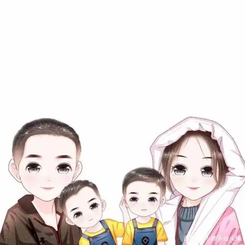 幸福一家三口,四口,五口微信头像,唯美手绘头像图集