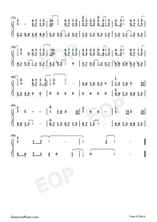 在夜里跳舞-单依纯双手简谱预览4