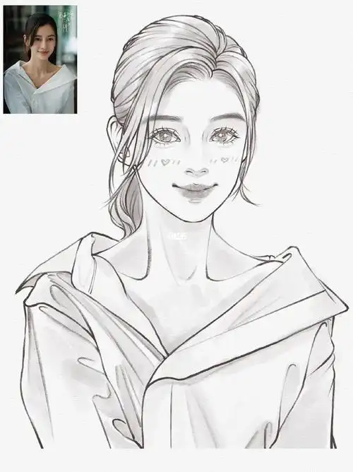 绘画  #线稿练习  #procreate绘画  #画画  #杨颖angelababy  #驯颖