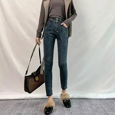 女2020年新款秋装百搭显瘦紧身显高修身小脚裤子-牛仔帝国女装312#41