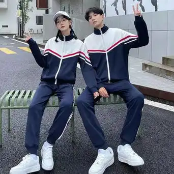 定制春秋季初中高中校服套装长袖长裤运动服校服套装毕业服装套装