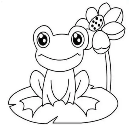 荷叶上的青蛙简笔画图片大全