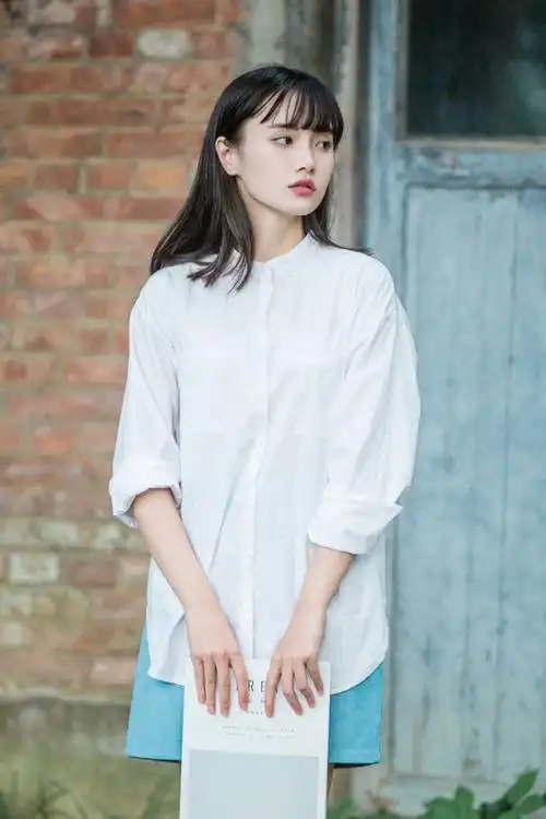 2016秋季新款 文艺复古长袖纯棉白衬衫 小清新宽松女学生打底衫