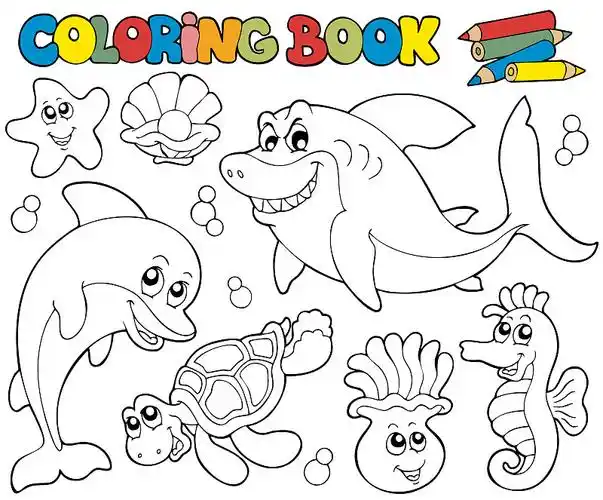 用海洋动物填色书2图片