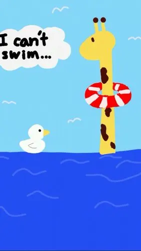 *愤怒de小他的她 iphone5,手机壁纸,日系手绘风,可爱长颈鹿.