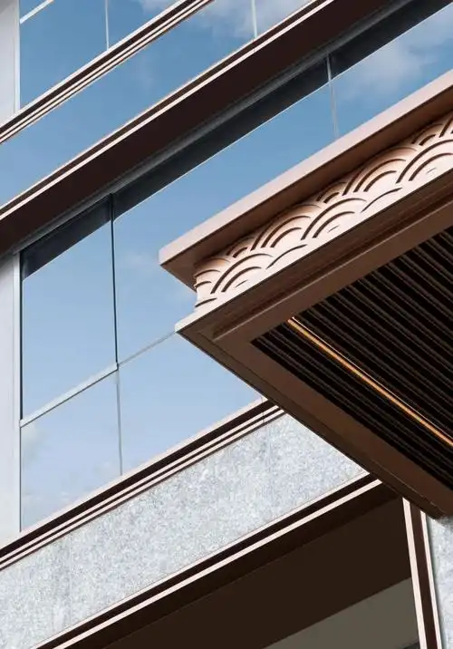 单元门头挑檐局部实拍