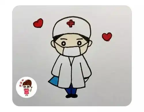 医生简笔画:向最可爱的人致敬~武汉加油_step