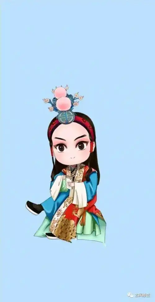 一组超萌q版京剧人物系列壁纸,可爱极了