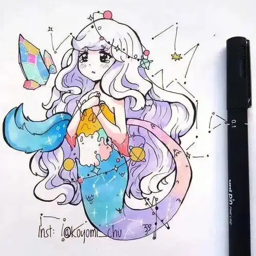 美人鱼系类绘画
