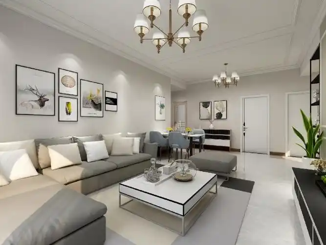 120㎡现代简约三居装修案例_效果图_土巴兔装修网