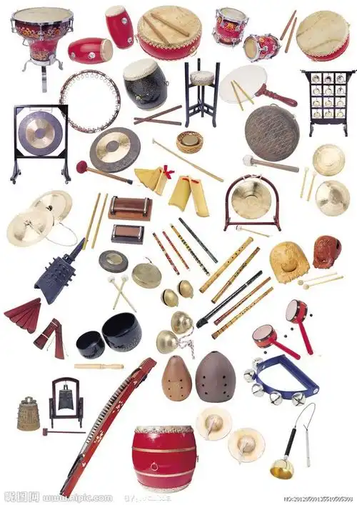 中式乐器 鼓 手鼓 腰鼓 大鼓 手铃 铜铃 箫 锣 小锣