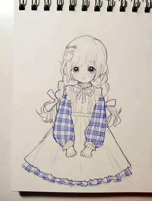 女孩马克笔动漫人物简笔画照片可爱动漫妹子简笔画简笔画可爱萌妹子简