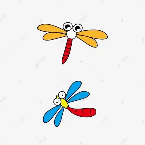 可爱,卡通,插画,蜻蜓