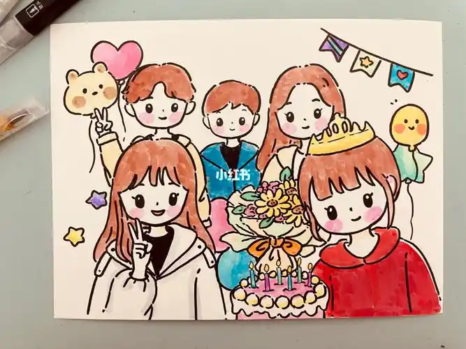送给闺蜜的生日礼物 diy手绘卡通人像礼物97