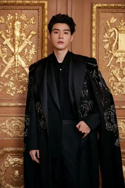 龚俊金丝图腾斗篷##龚俊 巴黎时装周