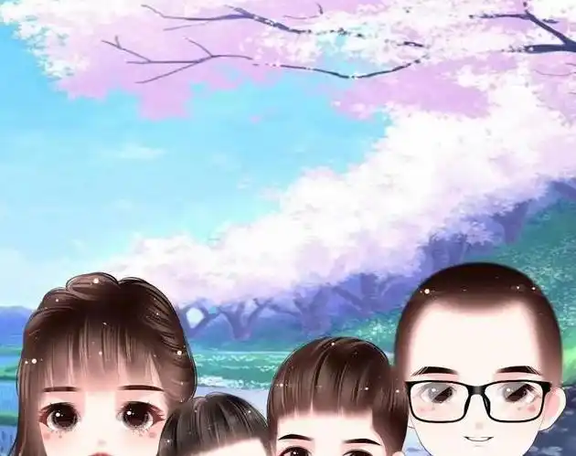 换个头像吧一家人欢乐卡通全家福头像其乐融融活力满满