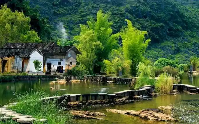 4k风景小桥流水人家